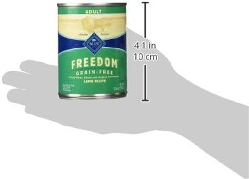 Blue Buffalo Freedom Grain-Free Wet Dog Food, Free of Glutens & Artificial Preservatives, Made with Natural Ingredients, Lamb Recipe, 12.5-oz. Cans (12 Count)