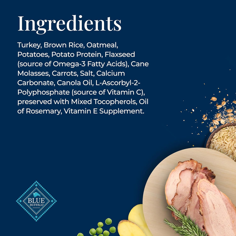 Blue Buffalo Basics Dog Biscuits, Skin & Stomach Care Crunchy Dog Treats, Turkey Recipe, 6-oz Bag : Edible Pet Treats : Pet Supplies