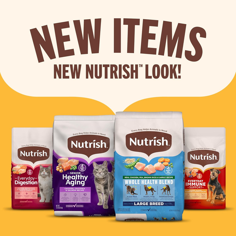 Nutrish Dry Dog Food, Real Beef, Pea & Brown Rice Recipe Whole Health Blend for Adult Dogs, 40 lb. Bag, Packaging May Vary (Formerly Rachael Ray)