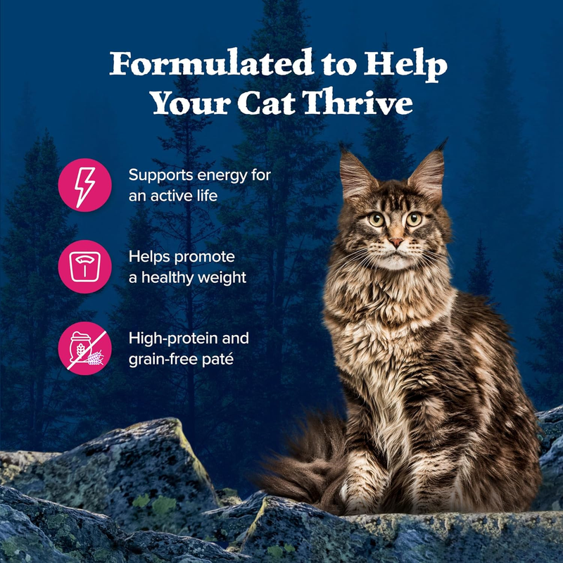 Blue Buffalo Wilderness Natural Wet Cat Food Paté, High-Protein & Grain-Free Recipe, Chicken, 5.5-oz. Cans (24 Count)