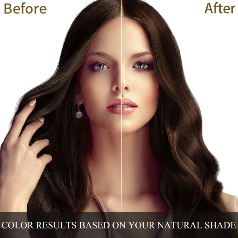 Ivnil Dark Brown Hair Dye Shampoo 3 in 1 for Women/Men Hair Color for Grey Coverage Seimi Permanent Instant Champu Para Canas Mujer for Men - Herbal Natural Dye Cover Gray : Beauty & Personal Care