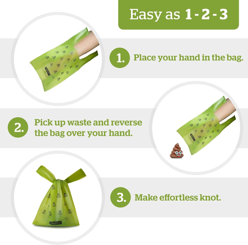 Pogi's Dog Poop Bags with Easy-Tie Handles - 300 Doggy Leak-Proof, Ultra Thick, Scented Poop Bags for Dogs, Cat : Pet Supplies