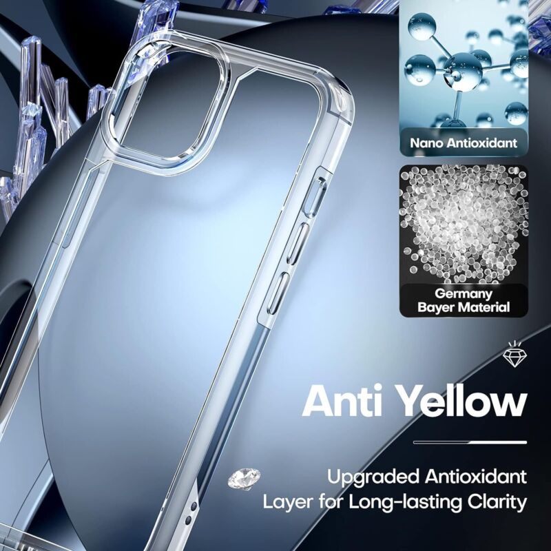 TAURI 3-in-1 iPhone 14 Case Clear with Screen Protectors Slim Drop Protection