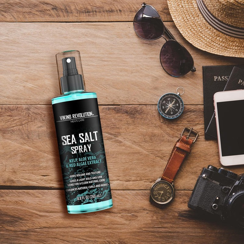 Viking Revolution Sea Salt Spray for Hair Men - Hair Texturizing Spray with Kelp, Aloe Vera and Red Algae Extract - Surf Spray to Add Volume and Texture Sea Salt Spray for Men Beach Hair Spray - 8.8oz : Beauty & Personal Care