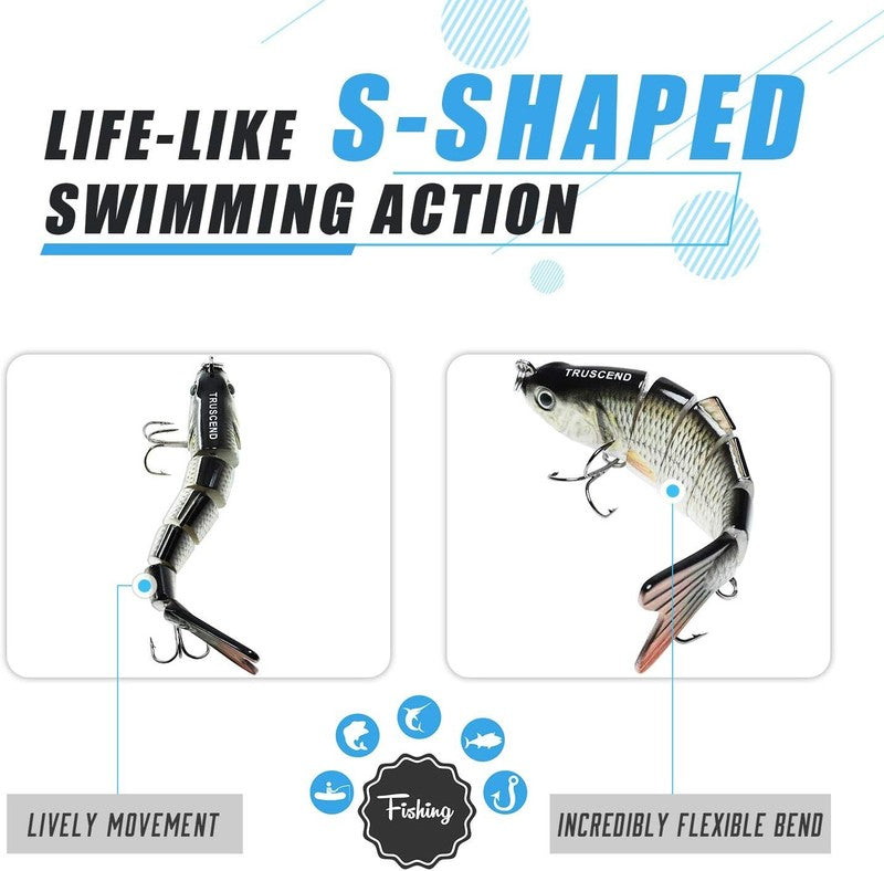 TRUSCEND Fishing Lures for Bass Trout Swimbaits for Bass Fishing Segmented Multi Jointed Swim Baits Slow Sinking Swimming Lures for Freshwater Saltwater Fishing Gear Lure Kit Fishing Gifts Plugs : Sports & Outdoors