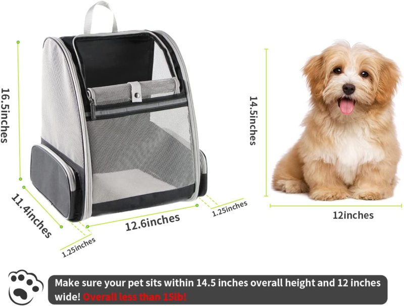 Texsens Innovative Traveler Bubble Backpack Pet Carriers for Cats and Dogs (Black) : Pet Supplies