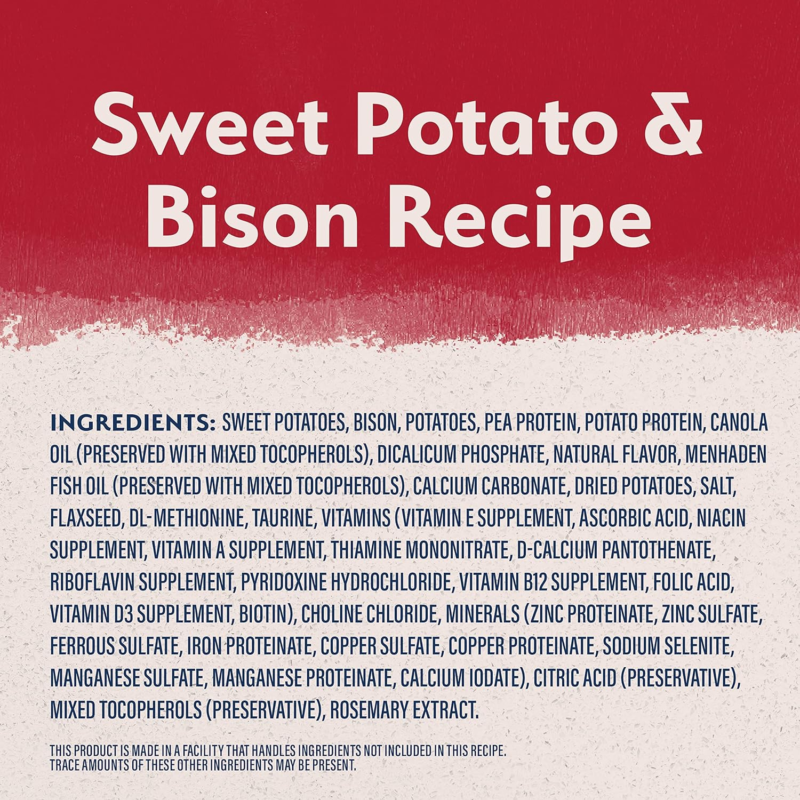 Natural Balance Limited Ingredient Adult Grain-Free Dry Dog Food, Reserve Sweet Potato & Bison Recipe, 4 Pound (Pack of 1) : Pet Supplies