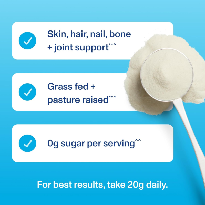 Vital Proteins Collagen Peptides Powder - Grass Fed Collagen Peptides for Hair, Nail, Skin, Bone & Joint Health, Unflavored, 9.33oz : Health & Household