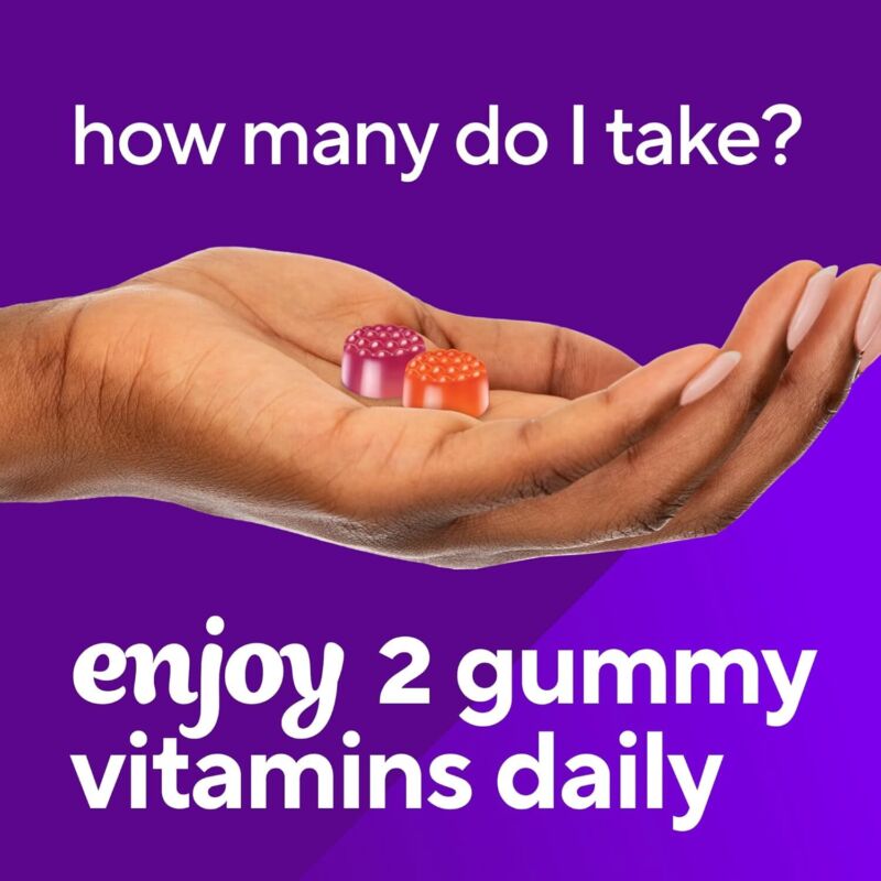 Vitafusion Vitamin D3 Gummy Vitamins for Bone and Immune System Support, Peach, Blackberry and Strawberry Flavored, 50 mcg Vitamin D, America’s Number 1 Gummy Vitamin Brand, 75 Day Supply, 150 Count : Health & Household