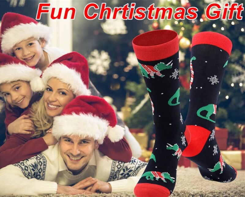 BISOUSOX Mens Christmas Socks Crazy Funny Dress Colorful Novelty Warm Winter Socks Christmas Gifts for Men Women : Clothing, Shoes & Jewelry