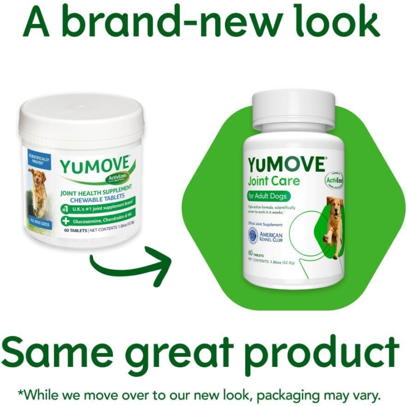 YuMOVE Hip and Joint Supplement for Dogs with Glucosamine, Chondroitin, Omega 3, Hyaluronic Acid, & Green Lipped Mussel - Dog Joint Supplement - for Adult Dogs 60 Tablets : Pet Bone And Joint Supplements : Pet Supplies