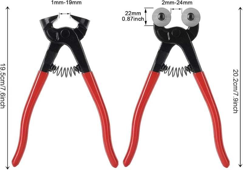 2Pcs Glass Tile Nippers Set, Ceramic Tile Nipper & Wheeled Glass Mosaic Nipper, Glass Running Plier with Double Knife Wheel, Ceramic Tile Cutting Shapping Plier, Flat Knife Tile Pliers, Red - Amazon.com