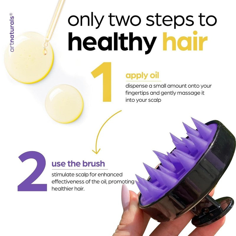 ArtNaturals Organic Rosemary & Castor Hair Growth Oil + Scalp Massager Set – Hair Styling Oils for Dry, Itchy Scalp, Thickening & Hydration - Scalp Oil Products For Damaged Hair & Split Ends – 4.0 oz : Beauty & Personal Care