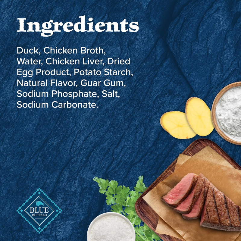 Blue Buffalo Wilderness Trail Toppers Wild Cuts Natural High-Protein Dog Wet Food, Duck Bites in Hearty Gravy, 3-oz Pouch, 24 Count