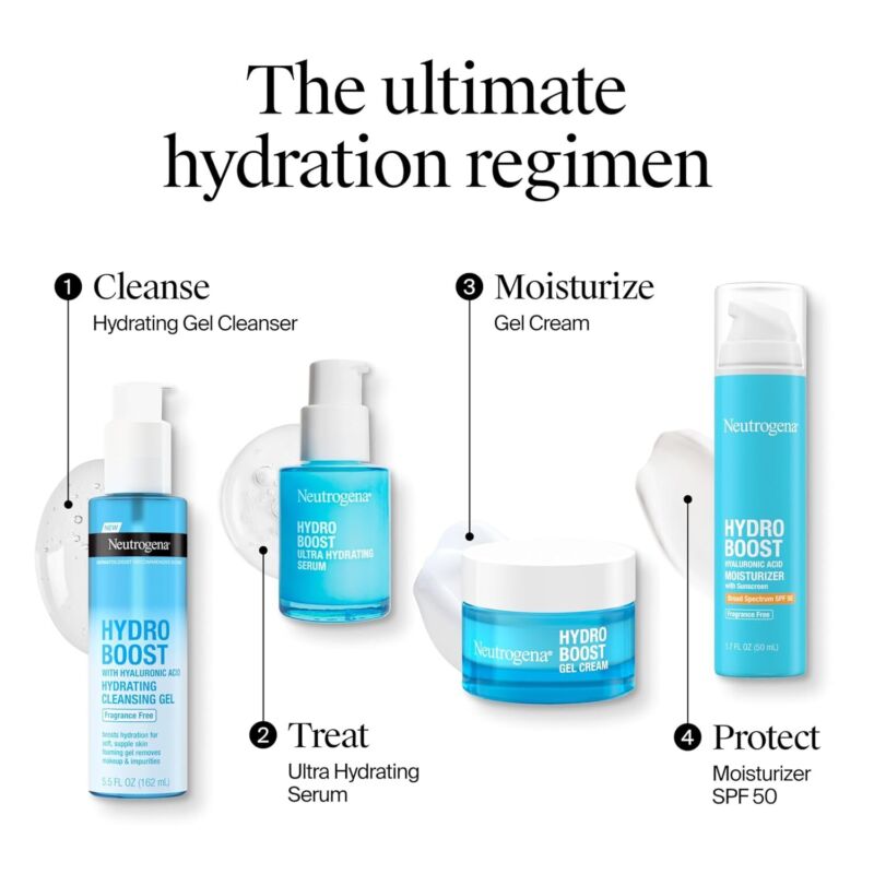 Neutrogena Hydro Boost Skincare Set, Hydro Boost Fragrance Free Gel Cream Face Moisturizer, 1.7 fl oz, & Trial Size Hydro Boost Fragrance Free Hydrating Gel Facial Cleanser, 0.5 fl oz : Beauty & Personal Care