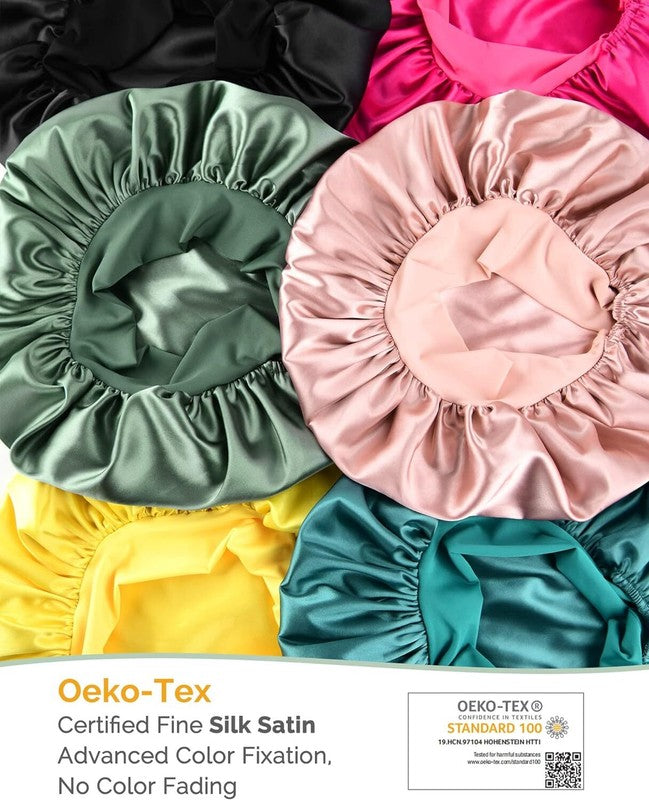 YANIBEST Silk Bonnet for Sleeping Women Satin Bonnet Double Layer Satin Lined Hair Bonnet with Tie Band Curly Hair Blush Pink Mom : Beauty & Personal Care