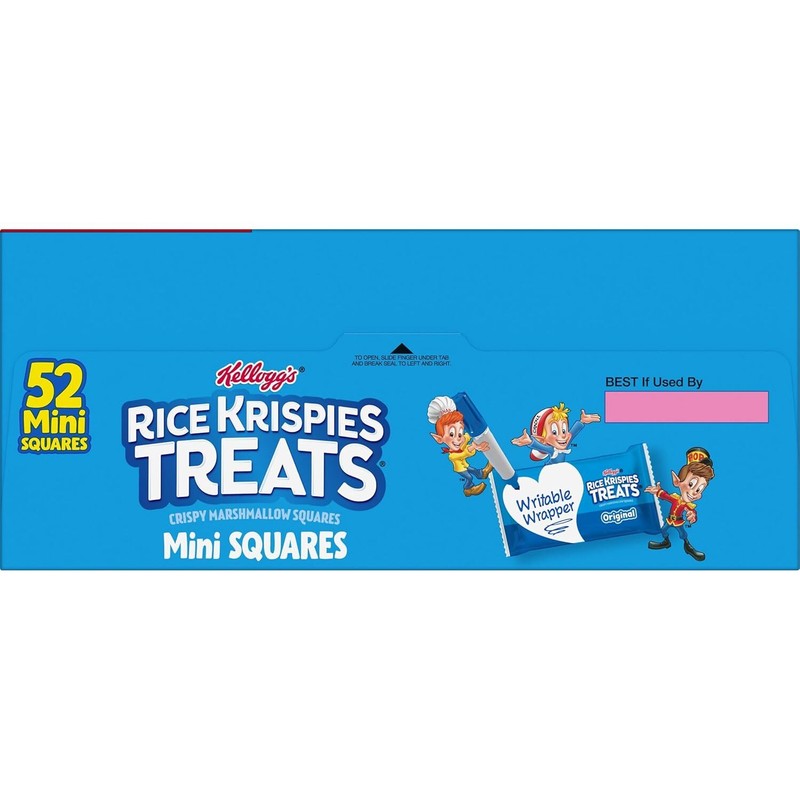 Rice Krispies Treats Mini Crispy Marshmallow Squares, Kids Snacks, Lunch Snacks, Variety Pack, 20.1oz Box (52 Bars)