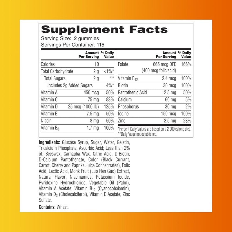 One A Day Women’s Multivitamin Gummies, Supplement with Vitamin A,C,D,E 230ct