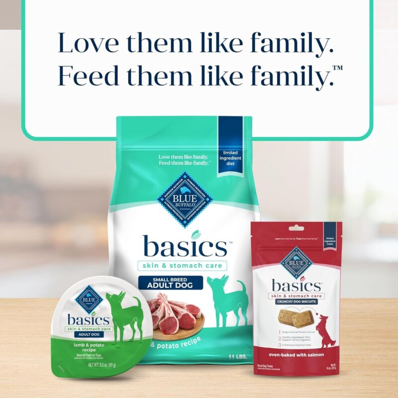Blue Buffalo Basics Grain-Free Dry Dog Food for Small Breed Adult Dogs, Limited Ingredient Diet, Lamb Recipe, 11-lb. Bag : Pet Supplies