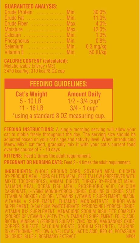 Meow Mix Original Choice Dry Cat Food, 6.3 Pound Bag : Dry Pet Food : Pet Supplies