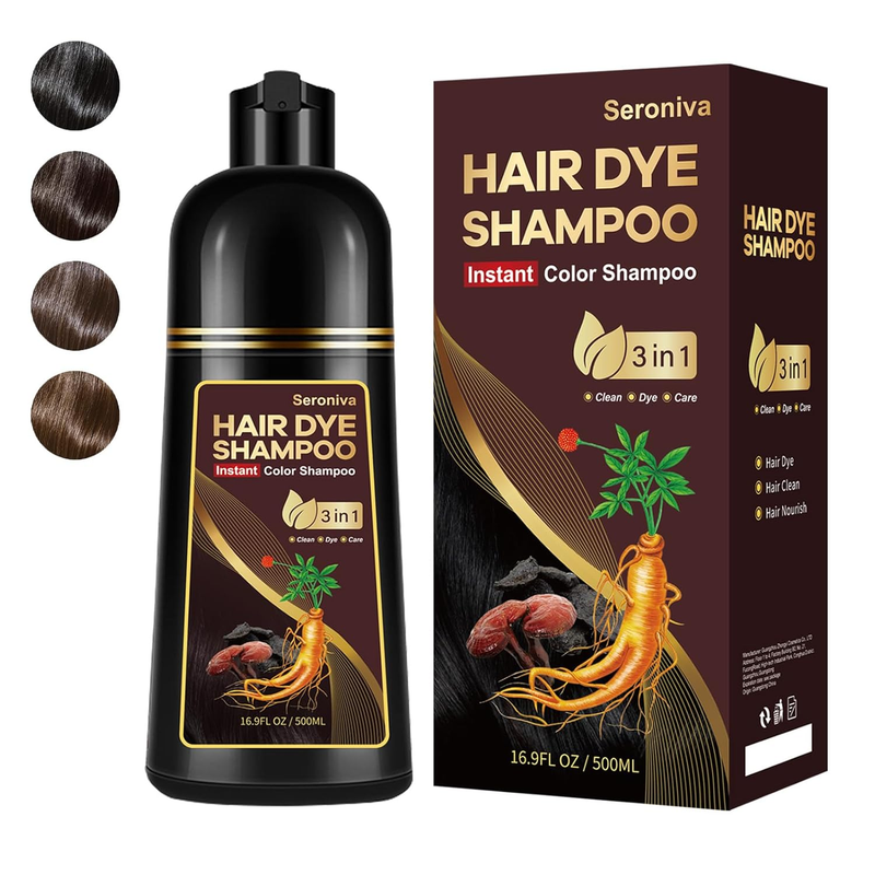Mxvbaty Black Hair Dye Shampoo 3 in 1, Root Touch Up Hair Color for Women Men Semi Permanent 100% Gray Hair Coverage, Champu Para Canas for Color Treated Hair, 15 Minutes Quick Dye, 500 ml : Beauty & Personal Care
