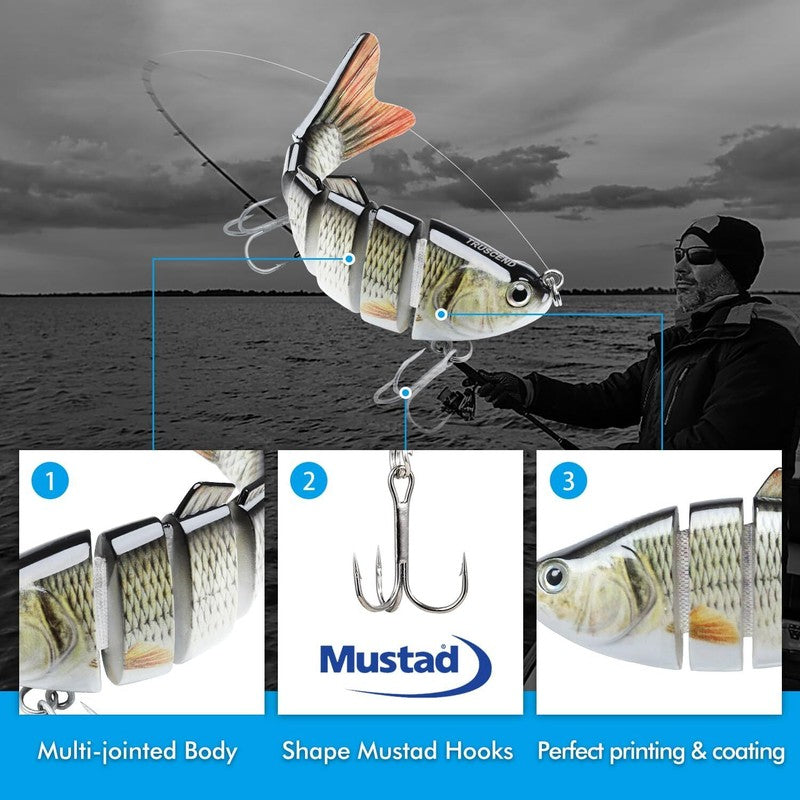 TRUSCEND Fishing Lures for Bass Trout Swimbaits for Bass Fishing Segmented Multi Jointed Swim Baits Slow Sinking Swimming Lures for Freshwater Saltwater Fishing Gear Lure Kit Fishing Gifts Plugs : Sports & Outdoors