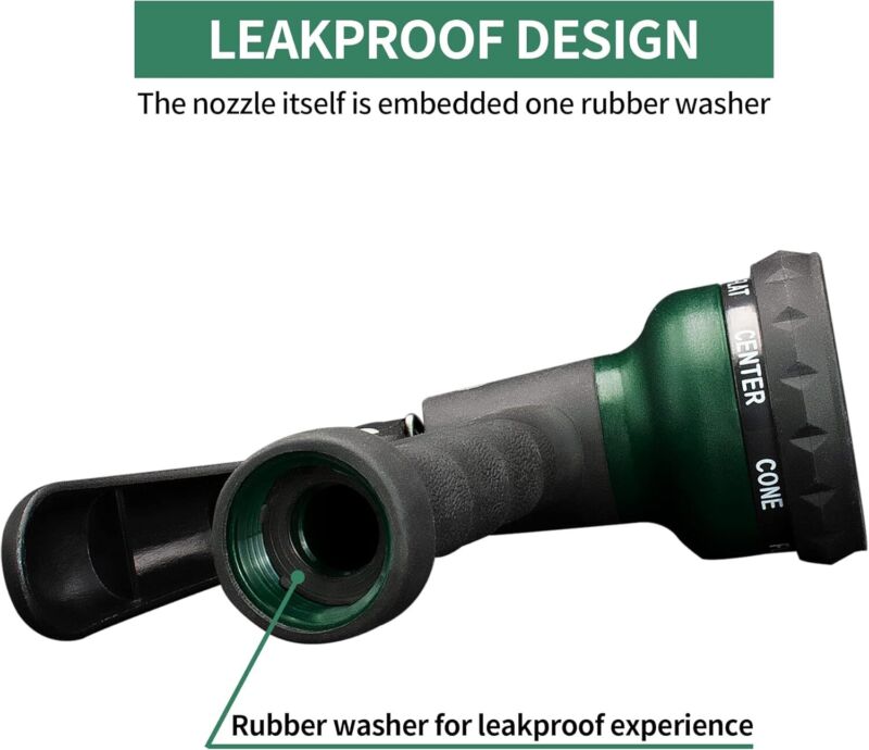 AUTOMAN-Garden-Hose-Nozzle, ABS Water Spray Nozzle with 7 Adjustable Watering Patterns, Slip Resistant for Watering Plants, Lawn& Garden, Washing Cars, Cleaning, Showering Pets & Outdoor Fun. : Patio, Lawn & Garden