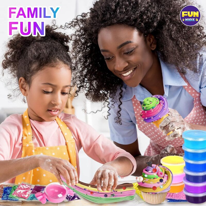 33 Cups Jumbo Slime Kit for Kids, FunKidz Premade Ultimate Slime Pack to DIY Soft, Cloud, Clear, Butter, Glitter, Glow in Dark Slime Making Kit Party Favors Gift Toys for Girls and Boys : Toys & Games