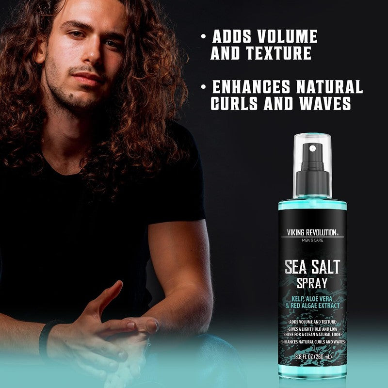 Viking Revolution Sea Salt Spray for Hair Men - Hair Texturizing Spray with Kelp, Aloe Vera and Red Algae Extract - Surf Spray to Add Volume and Texture Sea Salt Spray for Men Beach Hair Spray - 8.8oz : Beauty & Personal Care