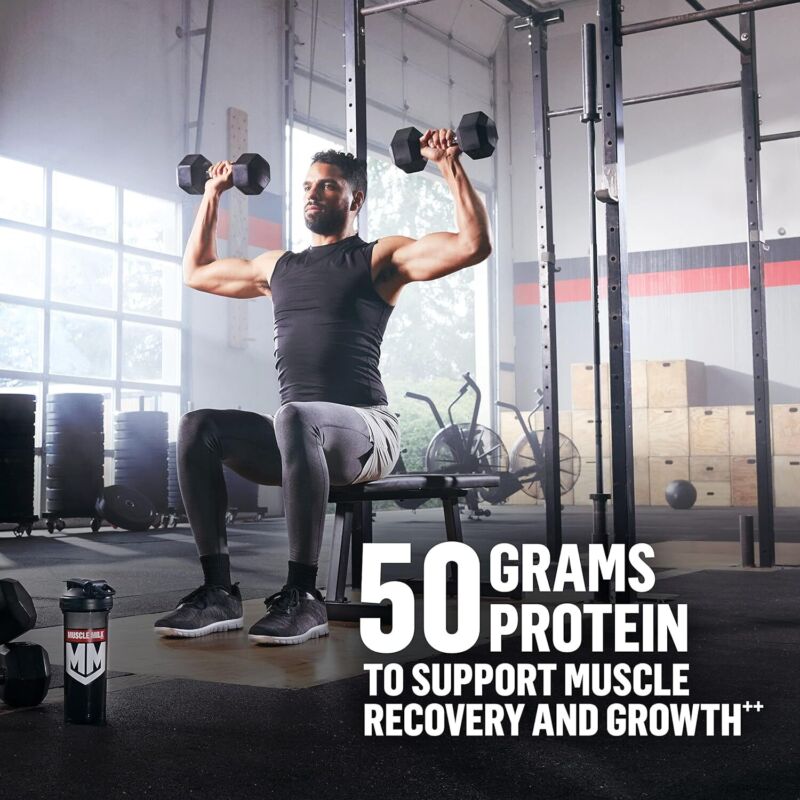 Muscle Milk Pro Series Protein Powder Supplement, Knockout Chocolate, 5 Pound, 28 Servings, 50g Protein, 3g Sugar, 20 Vitamins & Minerals, NSF Certified for Sport, Workout Recovery : Health & Household