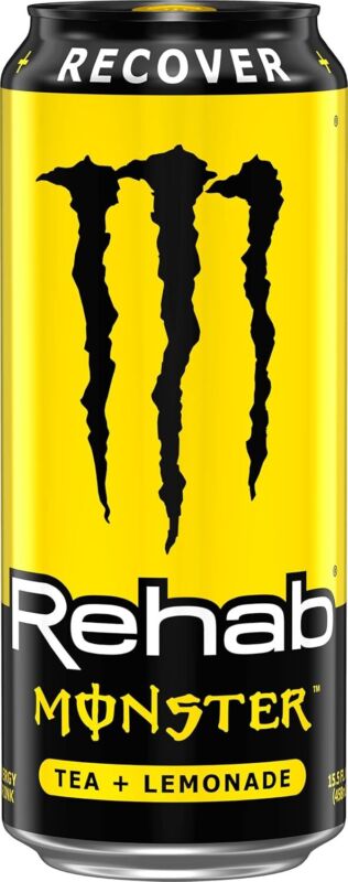 Monster Energy Rehab Tea + Lemonade + Energy, Energy Iced Tea, Energy Drink 15.5 Ounce (Pack of 15) : Grocery & Gourmet Food