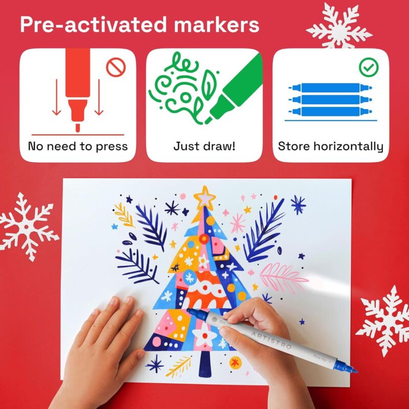 ARTISTRO 24 Dual Tip Acrylic Paint Markers, Acrylic Paint Pens, Fabric Markers for Textile, Rock, Glass, Wood, Paper, Ceramic, Canvas DIY Art Supplies Kit for Kids and Adults (Dual Tip Dot + Fine, 24) : Arts, Crafts & Sewing