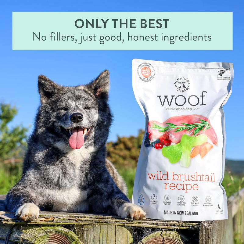 WOOF Freeze-Dried Dog Food Wild Brushtail High Protein Meal & Topper 2.2lb