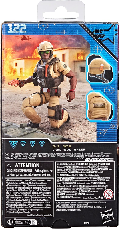 G.I. Joe Classified Series #122, Carl Doc Greer, Collectible 6-Inch Action Figure with 7 Accessories : Toys & Games