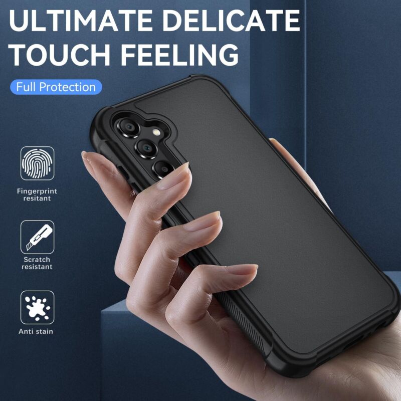 Galaxy A25 5G Case with HD Screen Protector Military-Grade Shockproof Black