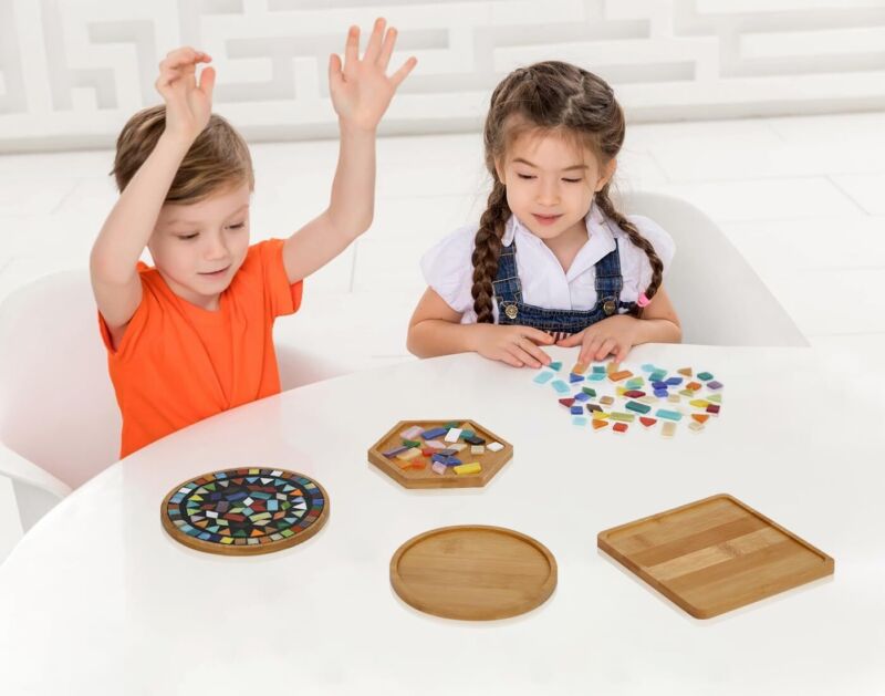 Lanyani 6pcs Wooden Mosaic Base, Various Shapes Substrates for Mosaic Crafts DIY Mosaic Tiles Coaster Base… : Arts, Crafts & Sewing