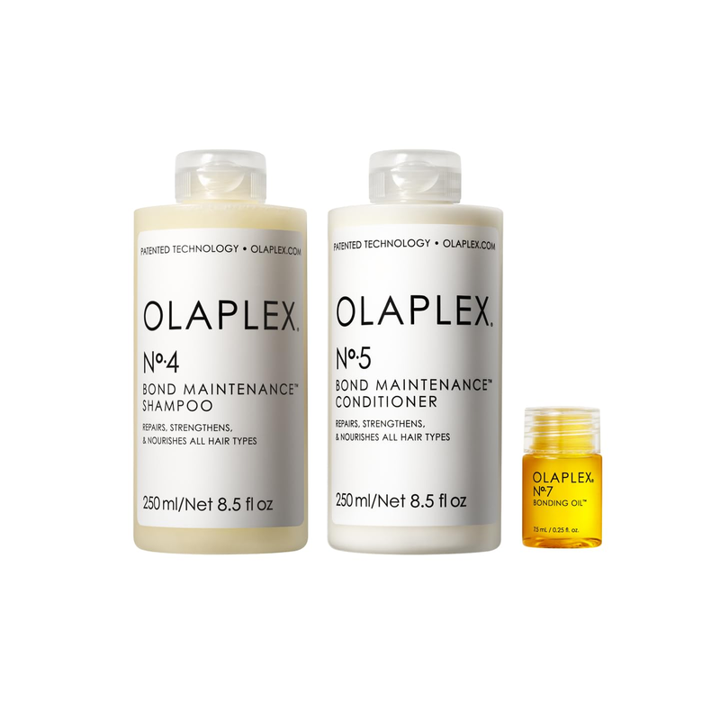 Olaplex Wash and Shine Hair Kit: No. 4, 5, 7, Shampoo & Conditioner Set to Cleanse, Hydrate, & Control Frizz Up to 72 Hours, Bonding Oil for Shine & Protect, For All Hair Types : Beauty & Personal Care
