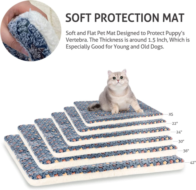 Mora Pets Dog Bed Crate Pad Ultra Soft Pet Bed with Cute Star Print Washable Crate Mat for Large Medium Small Dogs Reversible Fleece Dog Crate Kennel Mat Cat Bed Liner 23 x 18 inch Dark Blue : Pet Supplies