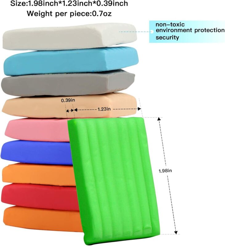 Polymer Clay 50 Colors, Modeling Clay for Kids DIY Starter Kits, Oven Baked Model Clay, Non-Sticky Molding Clay with Sculpting Tools, Gift for Children and Artists (50 Colors A) : Toys & Games