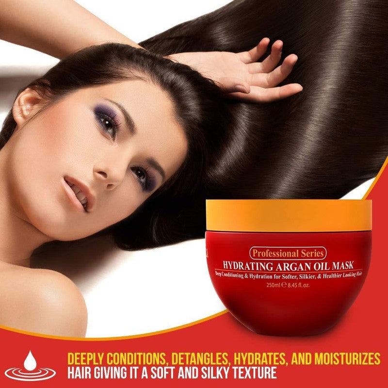 Arvazallia Hydrating Argan Oil Hair Mask and Deep Conditioner for Dry or Damaged Hair (8.45 oz Jar) : Beauty & Personal Care