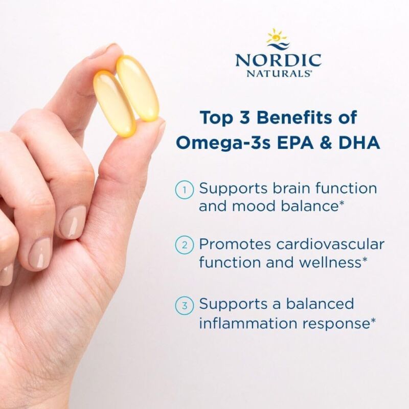 Nordic Naturals Ultimate Omega, Lemon Flavor - 90 Soft Gels - 1280 mg Omega-3 - High-Potency Omega-3 Fish Oil Supplement with EPA & DHA - Promotes Brain & Heart Health - Non-GMO - 45 Servings : Health & Household