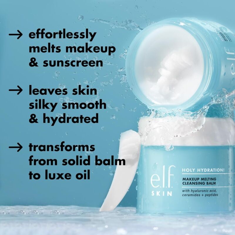 e.l.f. SKIN Holy Hydration Cleansing Balm Makeup Remover with Hyaluronic Acid