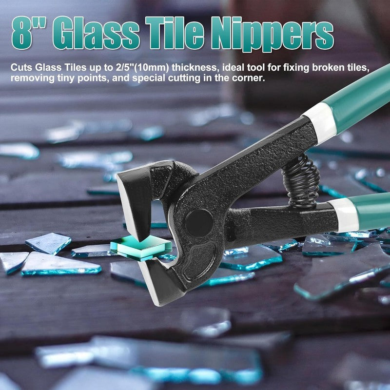 GINWORD 2Pcs Glass Tile Nippers Set,Heavy Duty Wheeled Glass Mosaic Nipper & Hd Ceramic Tile Nipper, Professional Mosaic Cutter Tool for Cutting Glass Mosaic, Ceramics,Stone, Metal (2Pcs) - Amazon.com