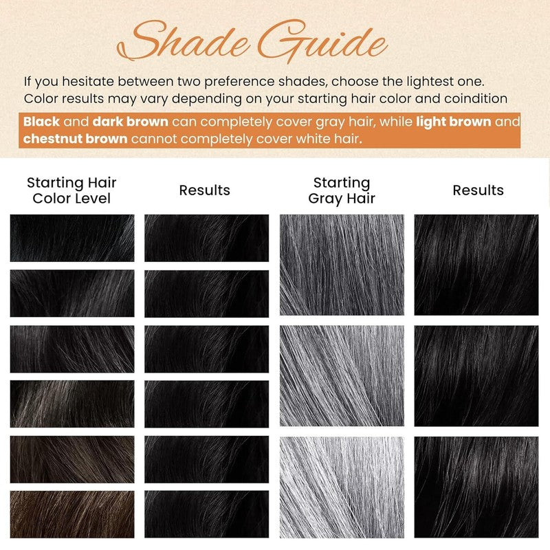 Mxvbaty Black Hair Dye Shampoo 3 in 1, Root Touch Up Hair Color for Women Men Semi Permanent 100% Gray Hair Coverage, Champu Para Canas for Color Treated Hair, 15 Minutes Quick Dye, 500 ml : Beauty & Personal Care