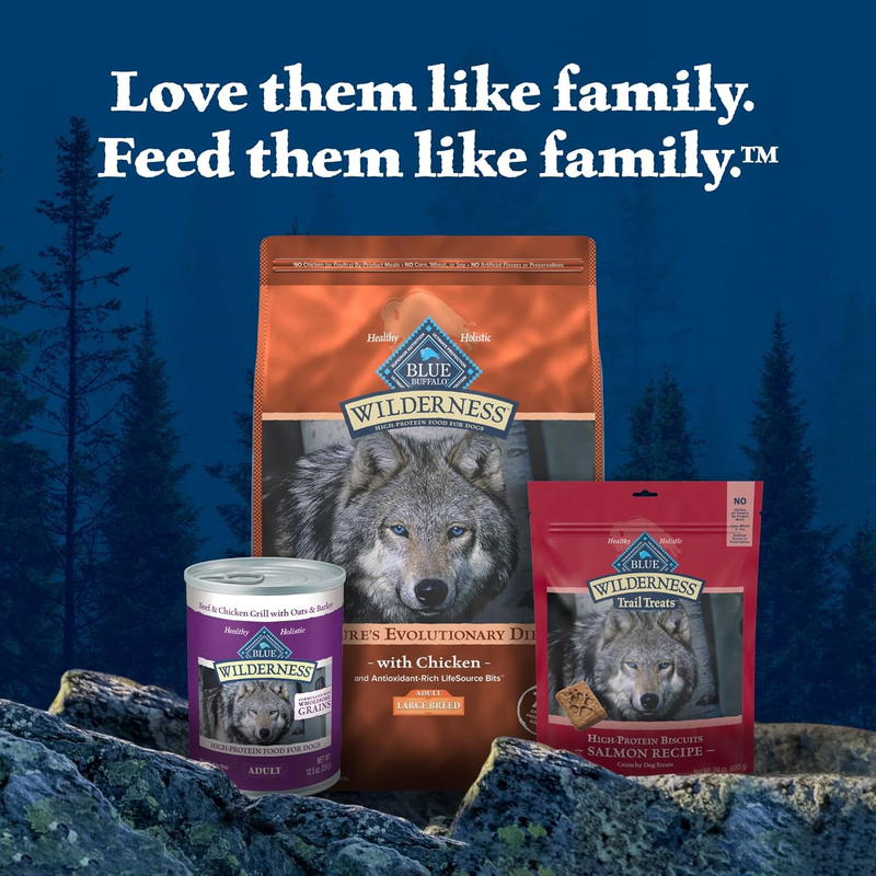 Blue Buffalo Wilderness Large Breed Adult Dry Dog Food Wholesome Grains Natural Ingredients Chicken : Sports & Outdoors