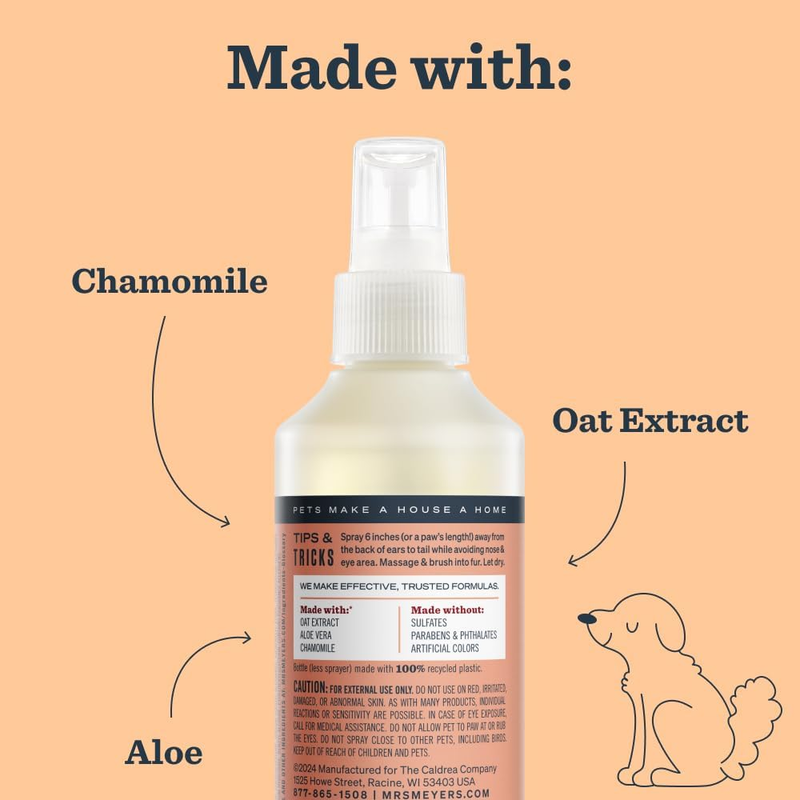 MRS. MEYER'S CLEAN DAY Dog Deodorizing Spray, White Peach Scent, 8oz