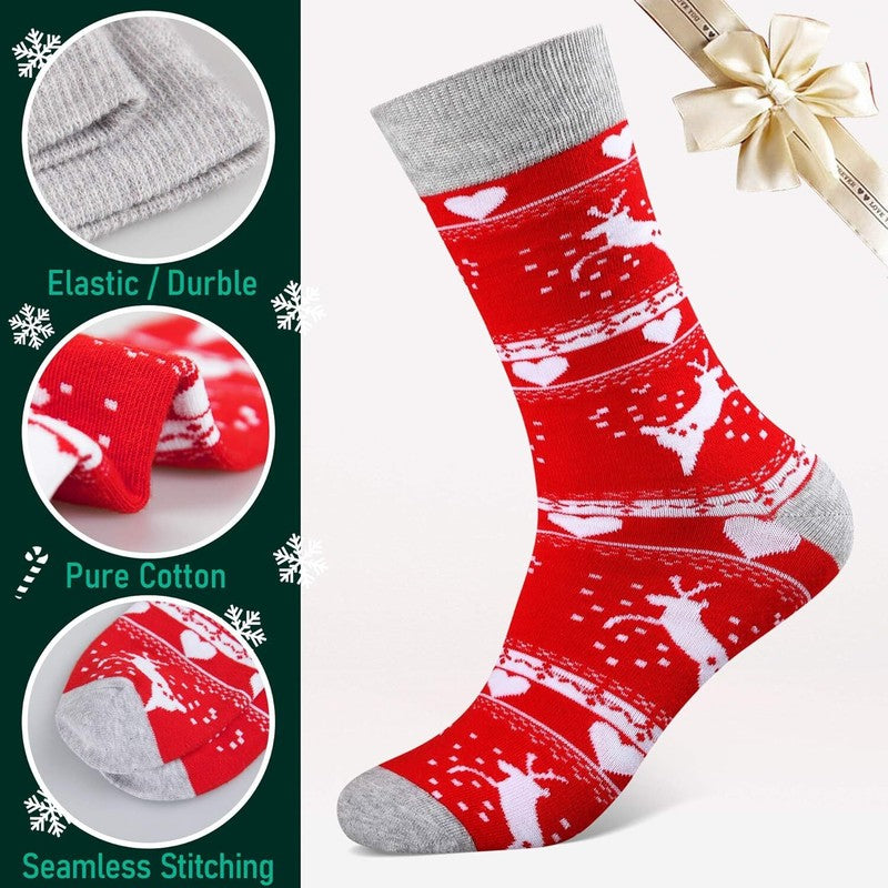 BIRCEN Mens Funny Socks Christmas Socks for Men Women Colorful Fun Novelty Crew Patterned Socks 6 Pairs US 7-13 : Clothing, Shoes & Jewelry
