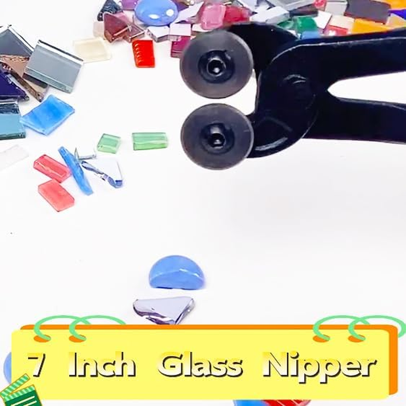 Glass Tile Nippers - Heavy Duty Wheeled Glass Mosaic Nipper & Hd Ceramic Tile Nipper, Tile Cutter Pliers Soft-grip Handle - Shapping Plier, Nipper Cutting Tools (7 Inch Wheeled Glass Mosaic Nipper) - Amazon.com