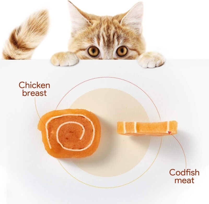 Jungle Calling Soft Chicken & Codfish Cat & Dog Treats, High Protein Pet Snacks for Small & Medium Dogs & Cats, Chewy Chicken Sushi Dog Training Treats, 10.6 oz : Pet Supplies
