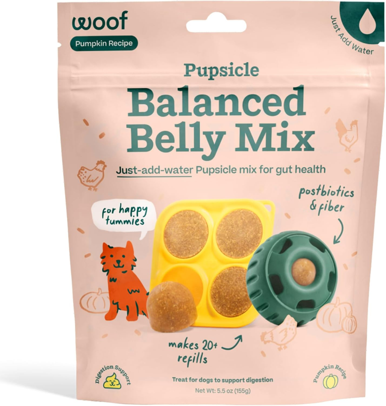 WOOF Dog Pupsicle Mix - Easy-to-Make DIY Pupsicle Refills - Tasty, Healthy Pupsicle Mix - Wholesome Ingredients - Long-Lasting Treats for Dogs - Balanced Belly Mix : Pet Supplies